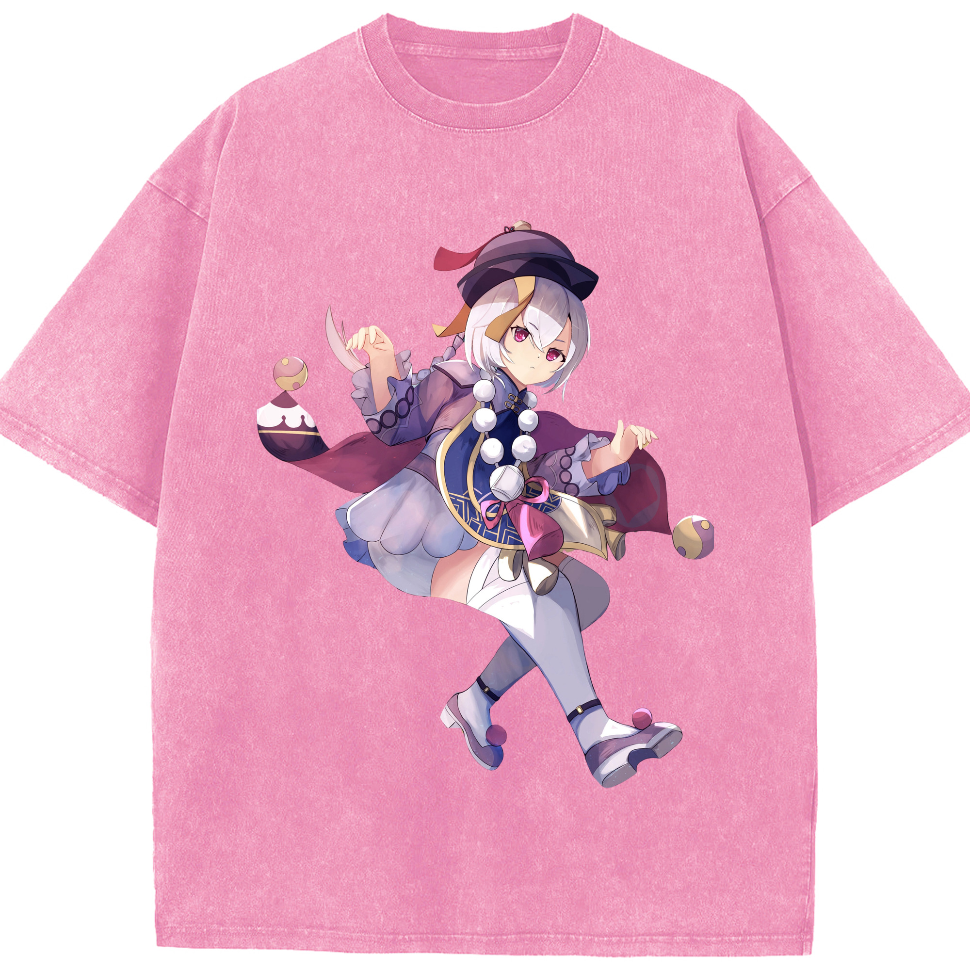 げんし神 七七 なな  genshin Nana 綿100% ヴィンテージ風 半袖Tシャツ（フロントプリント）